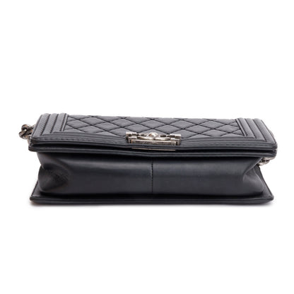 Chanel Black Quilted Lambskin Leather Medium Stitch It Boy Bag