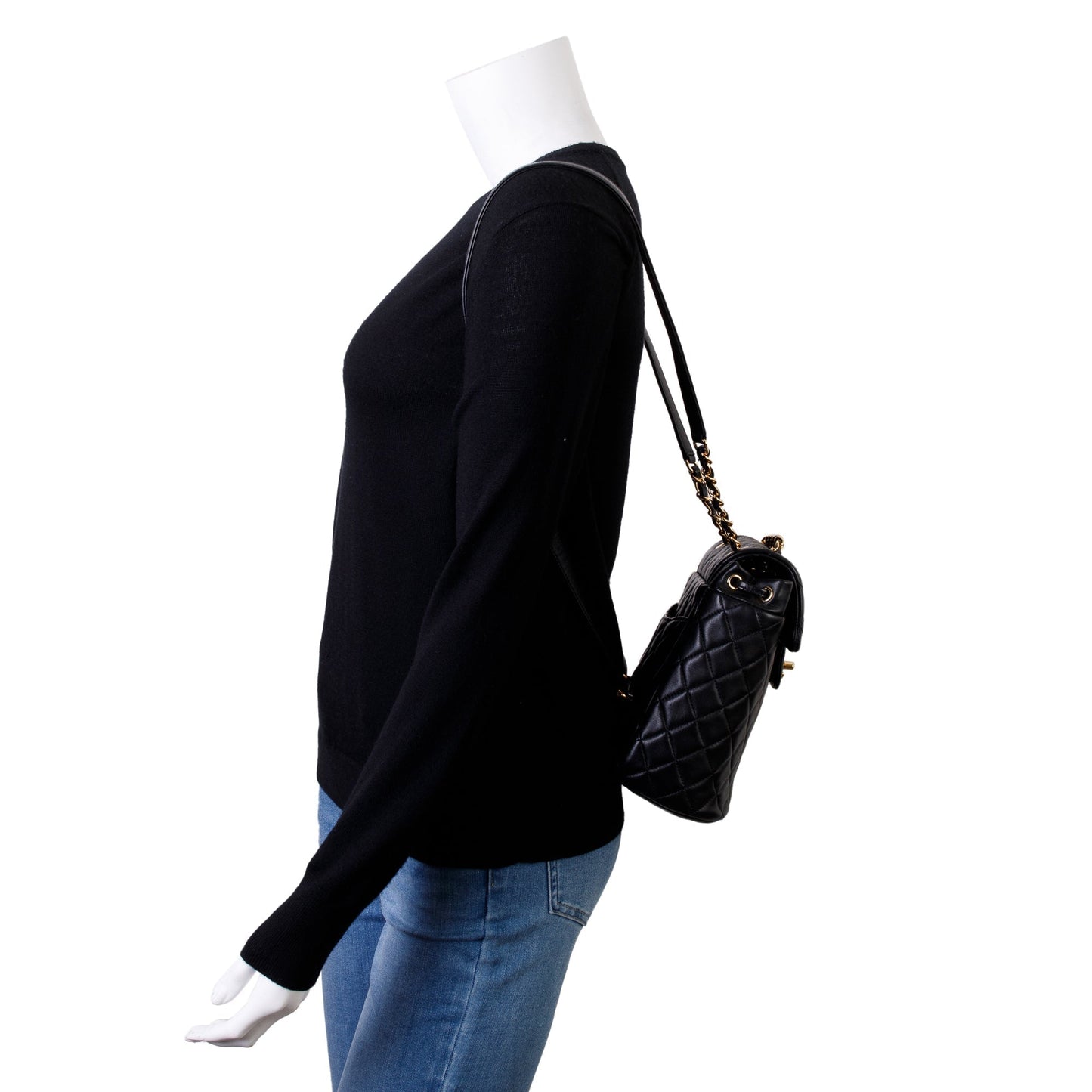 Chanel Black Quilted Lambskin Leather Mini Urban Spirit Backpack