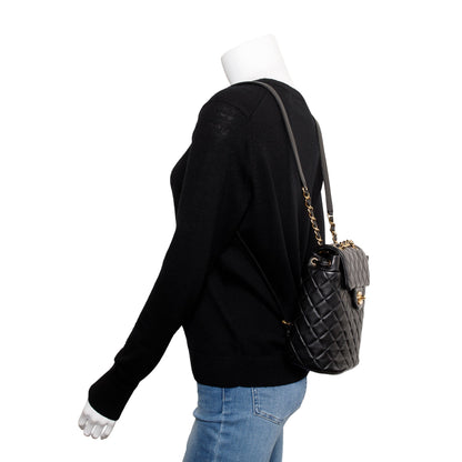 Chanel Black Quilted Lambskin Leather Mini Urban Spirit Backpack