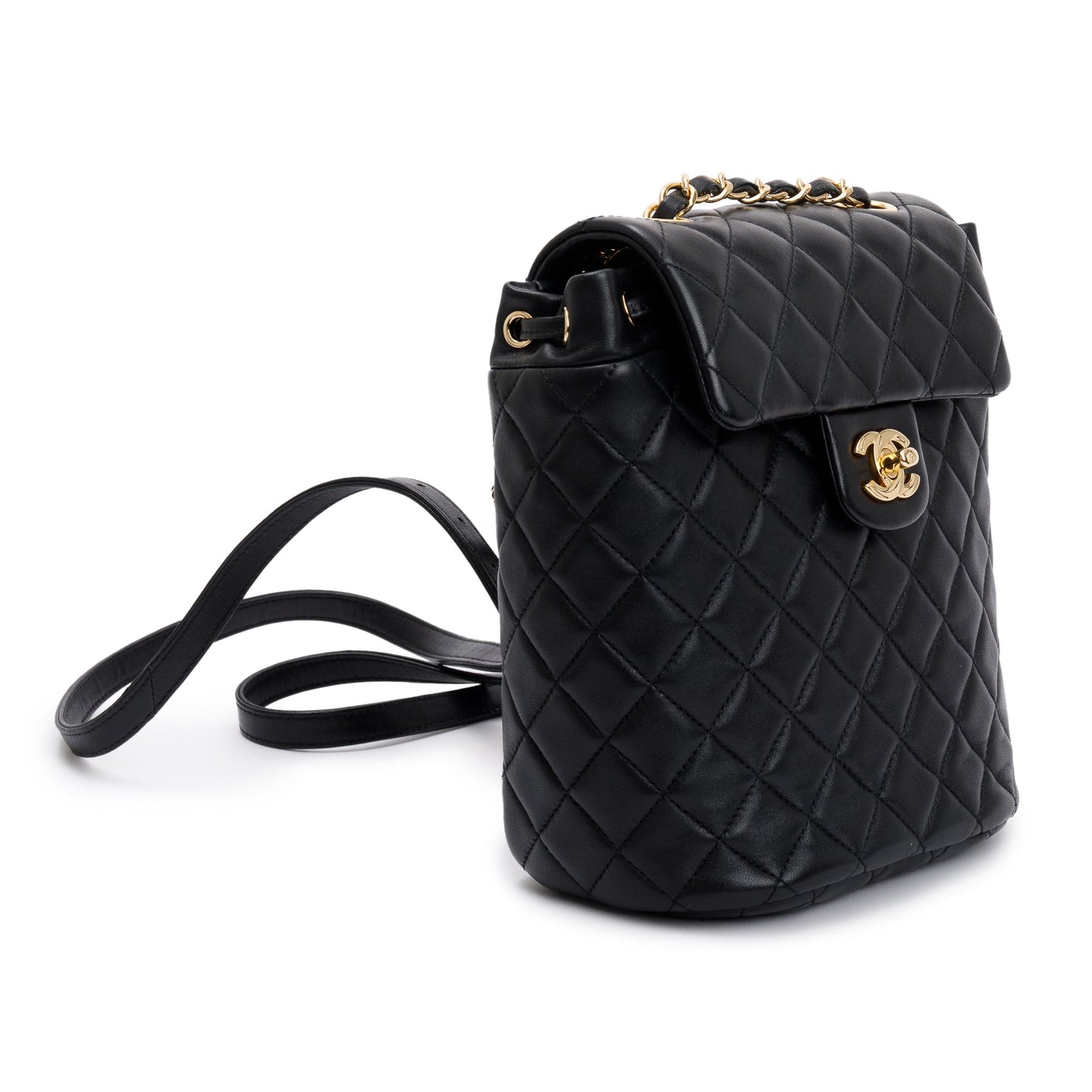 Chanel Black Quilted Lambskin Leather Mini Urban Spirit Backpack