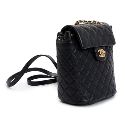 Chanel Black Quilted Lambskin Leather Mini Urban Spirit Backpack