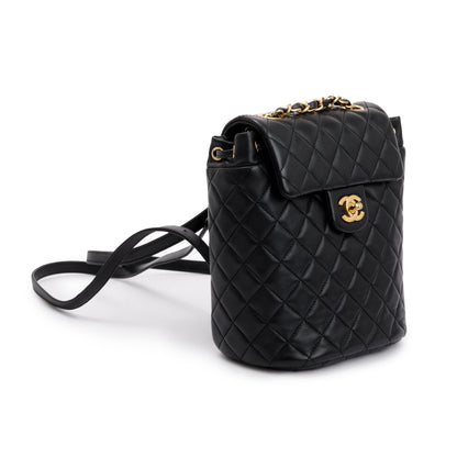 Chanel Black Quilted Lambskin Leather Mini Urban Spirit Backpack