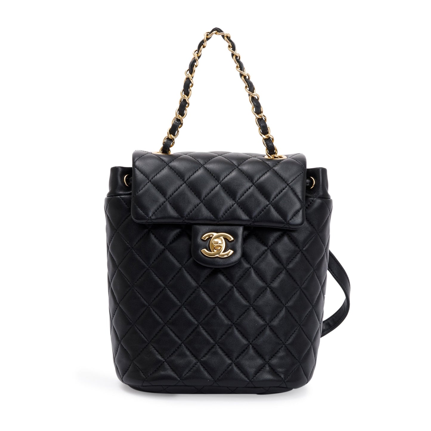 Chanel Black Quilted Lambskin Leather Mini Urban Spirit Backpack