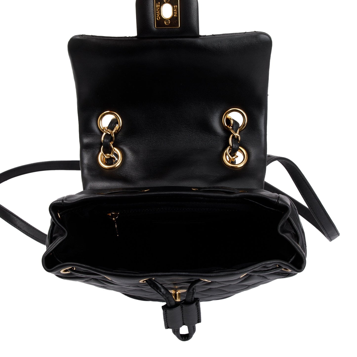 Chanel Black Quilted Lambskin Leather Mini Urban Spirit Backpack