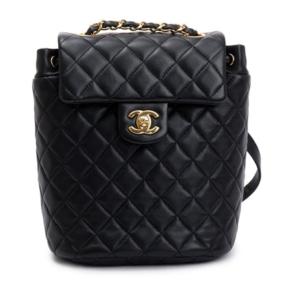 Chanel Black Quilted Lambskin Leather Mini Urban Spirit Backpack