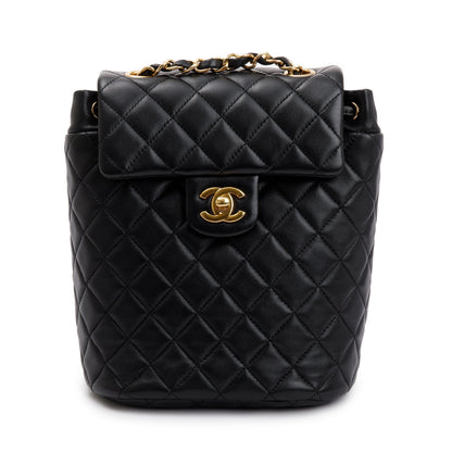 Chanel Black Quilted Lambskin Leather Mini Urban Spirit Backpack