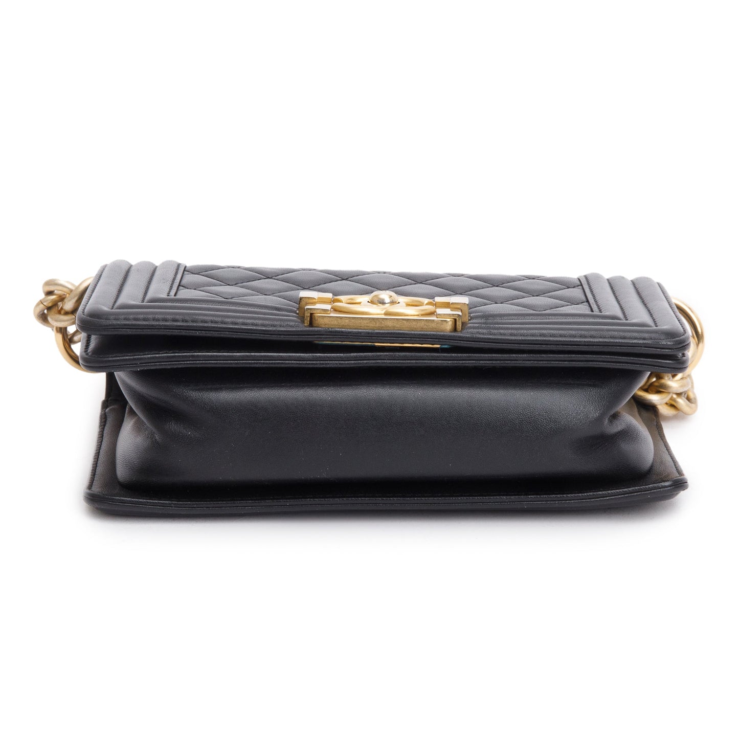 Chanel Black Quilted Lambskin Leather Small Boy Bag
