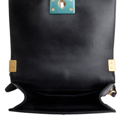 Chanel Black Quilted Lambskin Leather Small Boy Bag