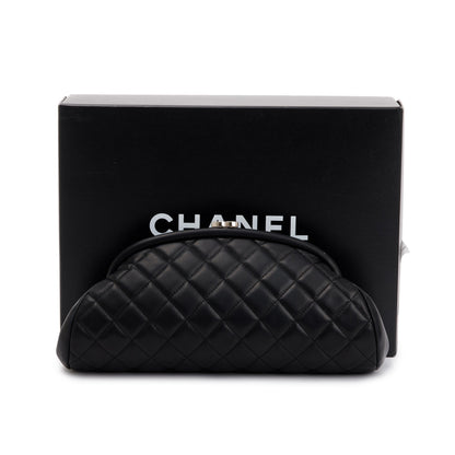Chanel Black Quilted Lambskin Leather Timeless Frame Clutch
