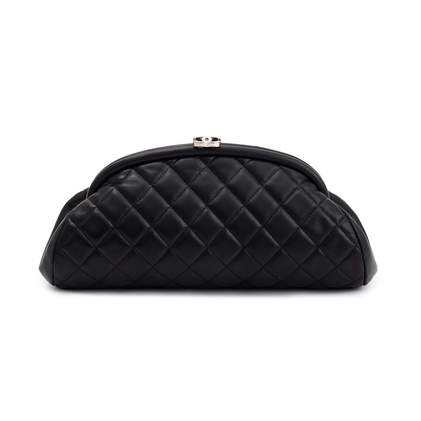 Chanel Black Quilted Lambskin Leather Timeless Frame Clutch