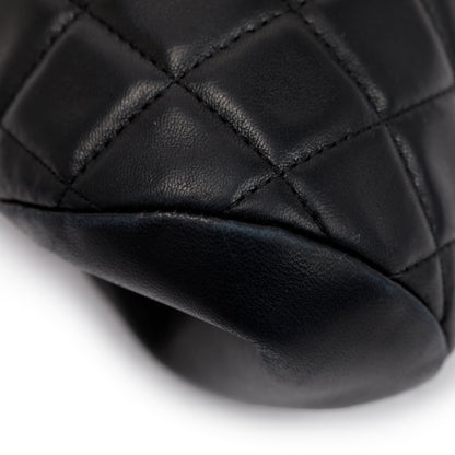 Chanel Black Quilted Lambskin Leather Timeless Frame Clutch