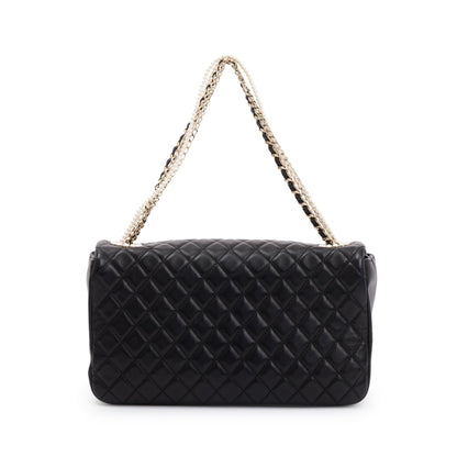 Chanel Black Quilted Lambskin Leather Westmintser Pearl Flap Bag