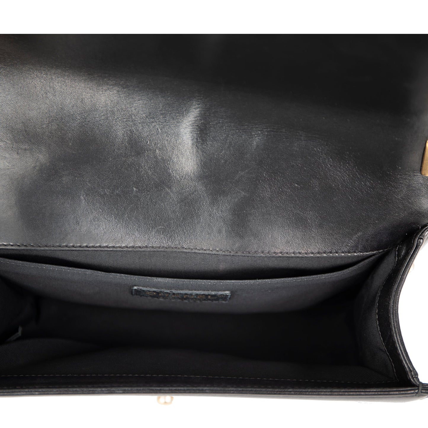 Chanel Black Quilted Lambskin Medium Boy Bag