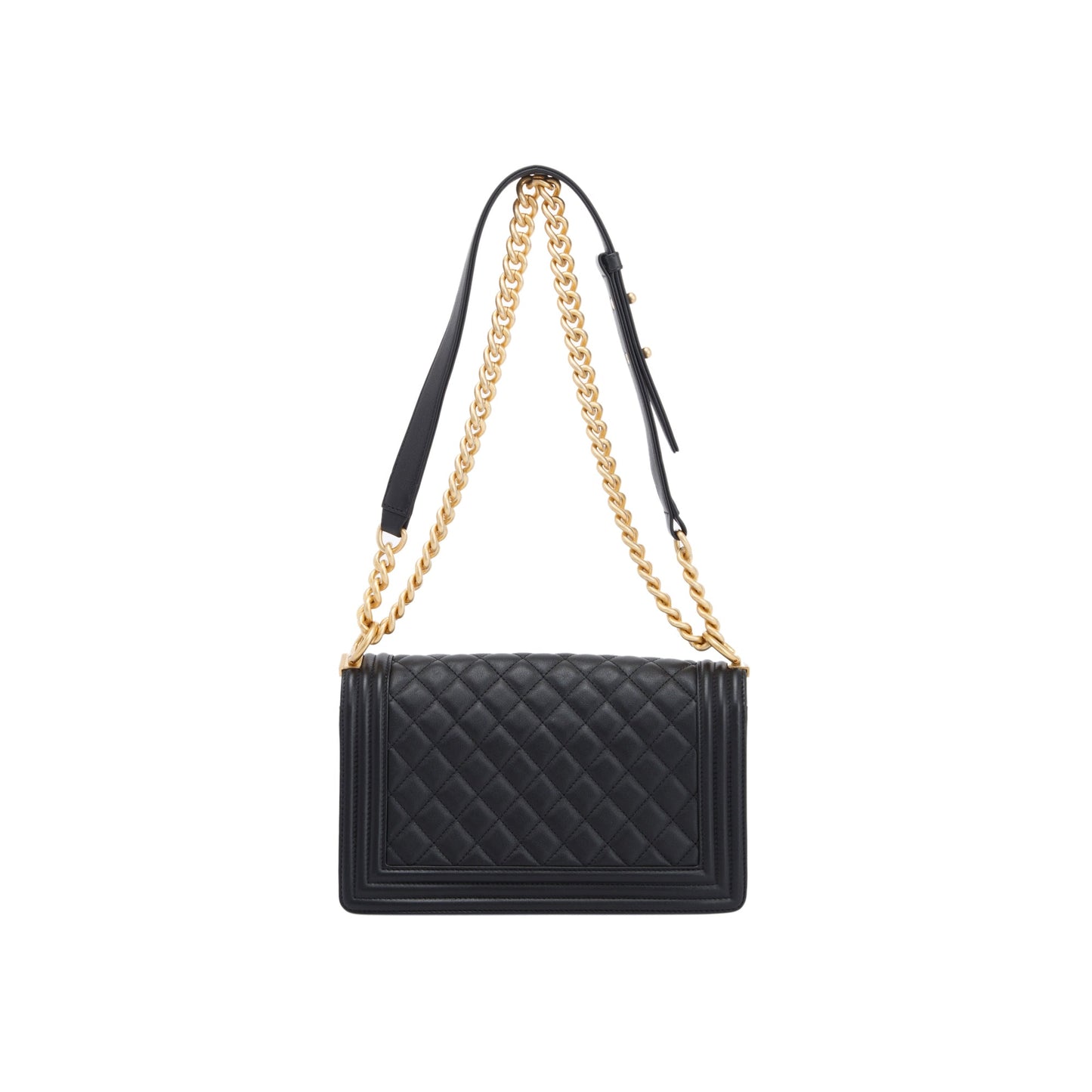 Chanel Black Quilted Lambskin Medium Boy Bag