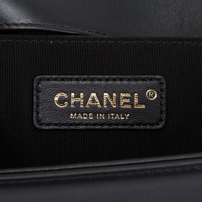 Chanel Black Quilted Lambskin Medium Boy Bag