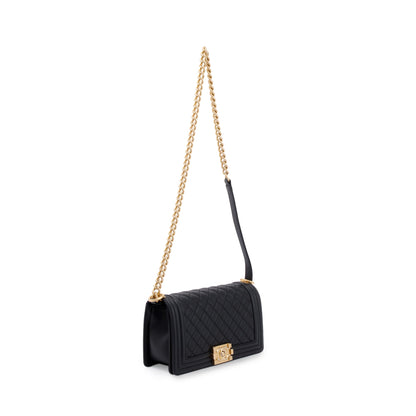 Chanel Black Quilted Lambskin Medium Boy Bag