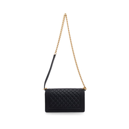Chanel Black Quilted Lambskin Medium Boy Bag