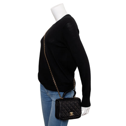 Chanel Black Quilted Lambskin Mini Citizen Chic Handle Flap Bag