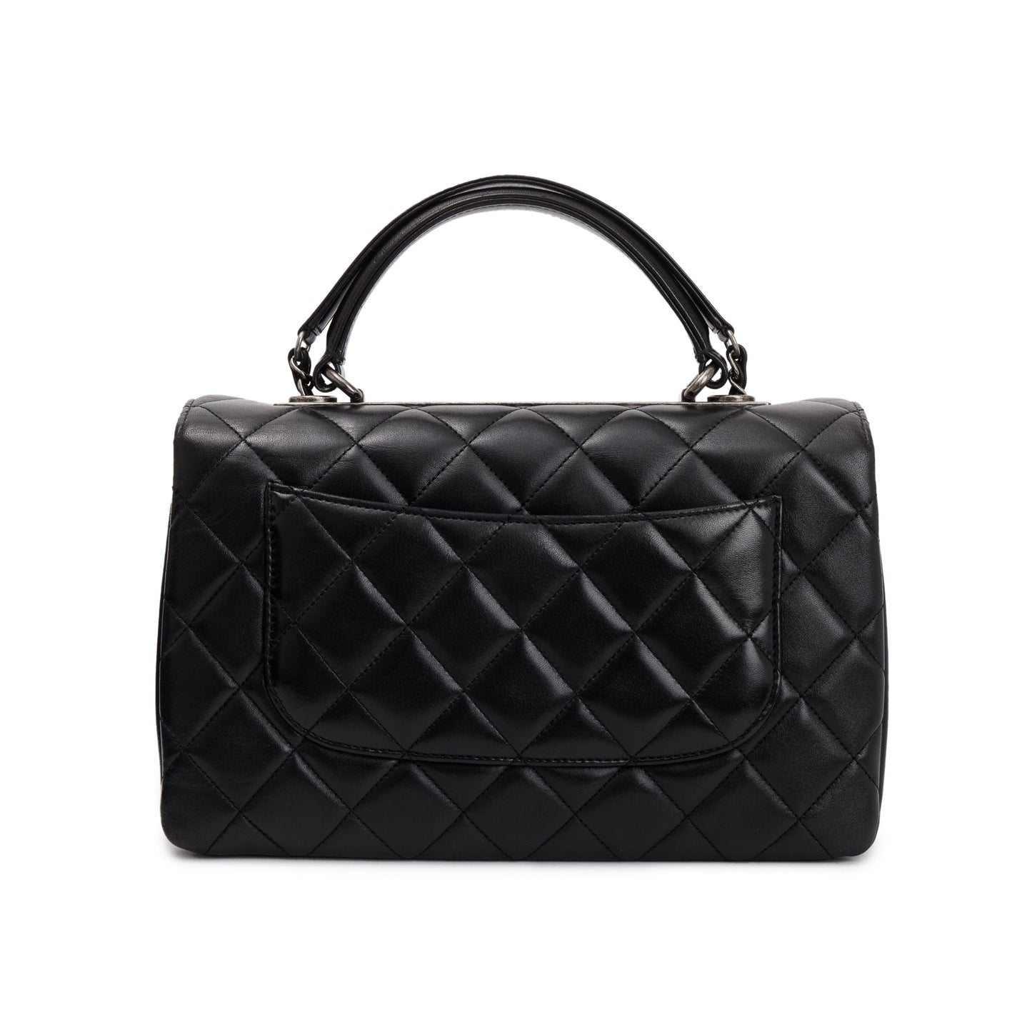 Chanel Black Quilted Lambskin Trendy CC Medium Top Handle Flap Bag