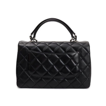 Chanel Black Quilted Lambskin Trendy CC Medium Top Handle Flap Bag