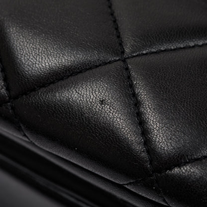 Chanel Black Quilted Lambskin Trendy CC Medium Top Handle Flap Bag