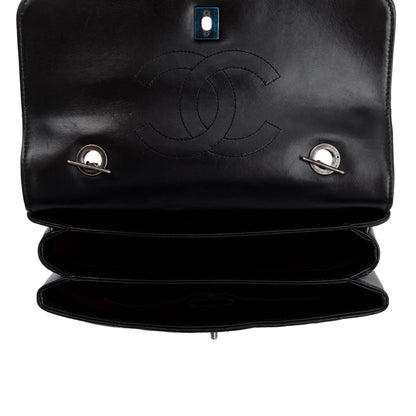 Chanel Black Quilted Lambskin Trendy CC Medium Top Handle Flap Bag