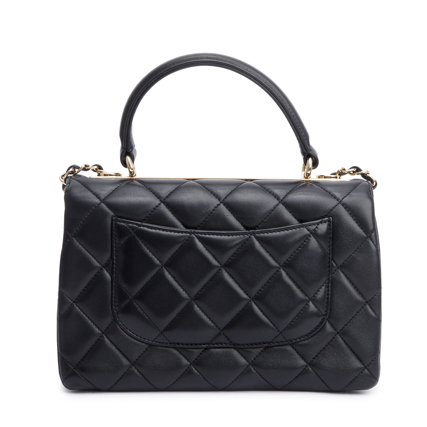 Chanel Black Quilted Lambskin Trendy CC Small Top Handle Flap Bag