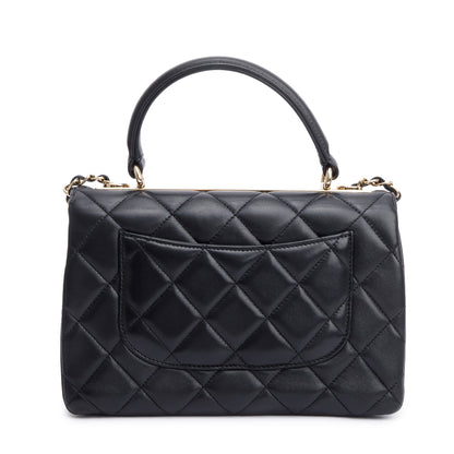 Chanel Black Quilted Lambskin Trendy CC Small Top Handle Flap Bag