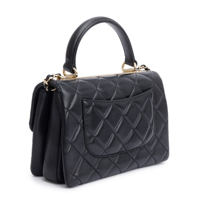 Chanel Black Quilted Lambskin Trendy CC Small Top Handle Flap Bag