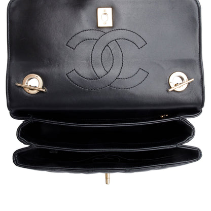 Chanel Black Quilted Lambskin Trendy CC Small Top Handle Flap Bag