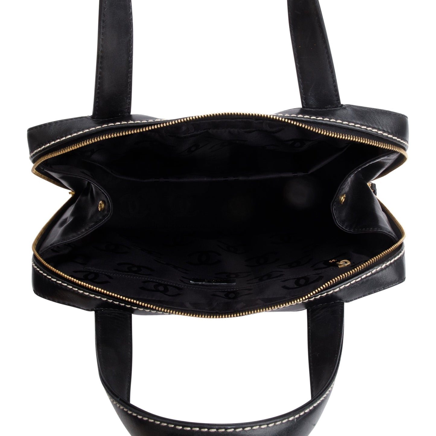 Chanel Black Quilted Leather Large Surpique Bowler Bag