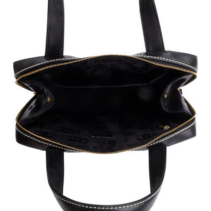 Chanel Black Quilted Leather Large Surpique Bowler Bag