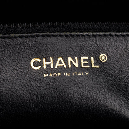 Chanel Black Quilted Patent Leather Chocolate Bar CC Tote Bag