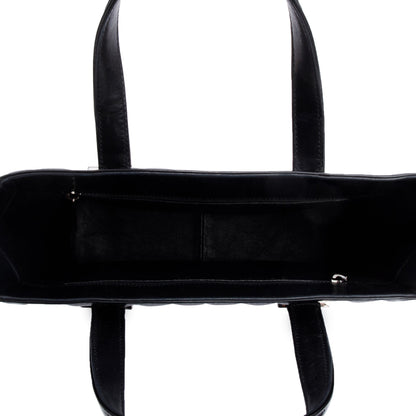 Chanel Black Quilted Patent Leather Chocolate Bar CC Tote Bag