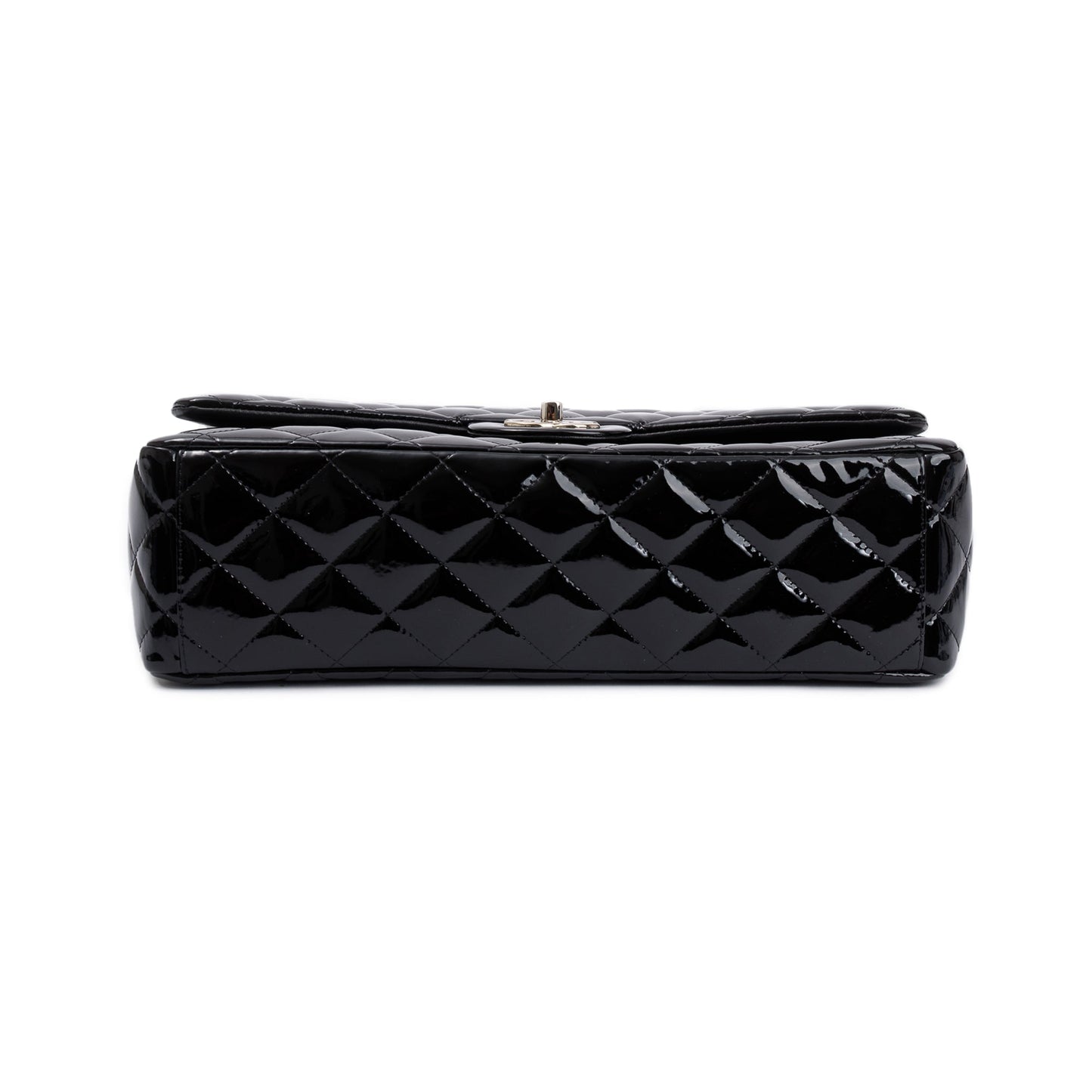 Chanel Black Quilted Patent Leather Classic Maxi Double Flap Bag