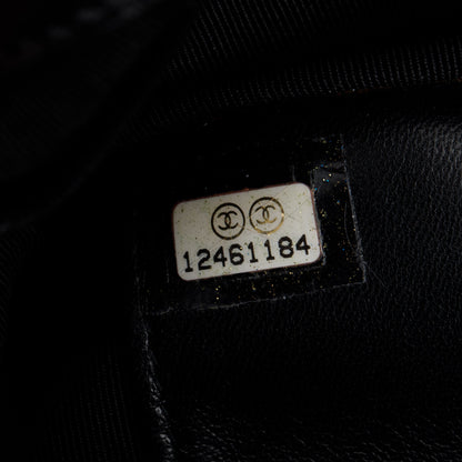Chanel Black Quilted Patent Leather Classic Wallet on Chain