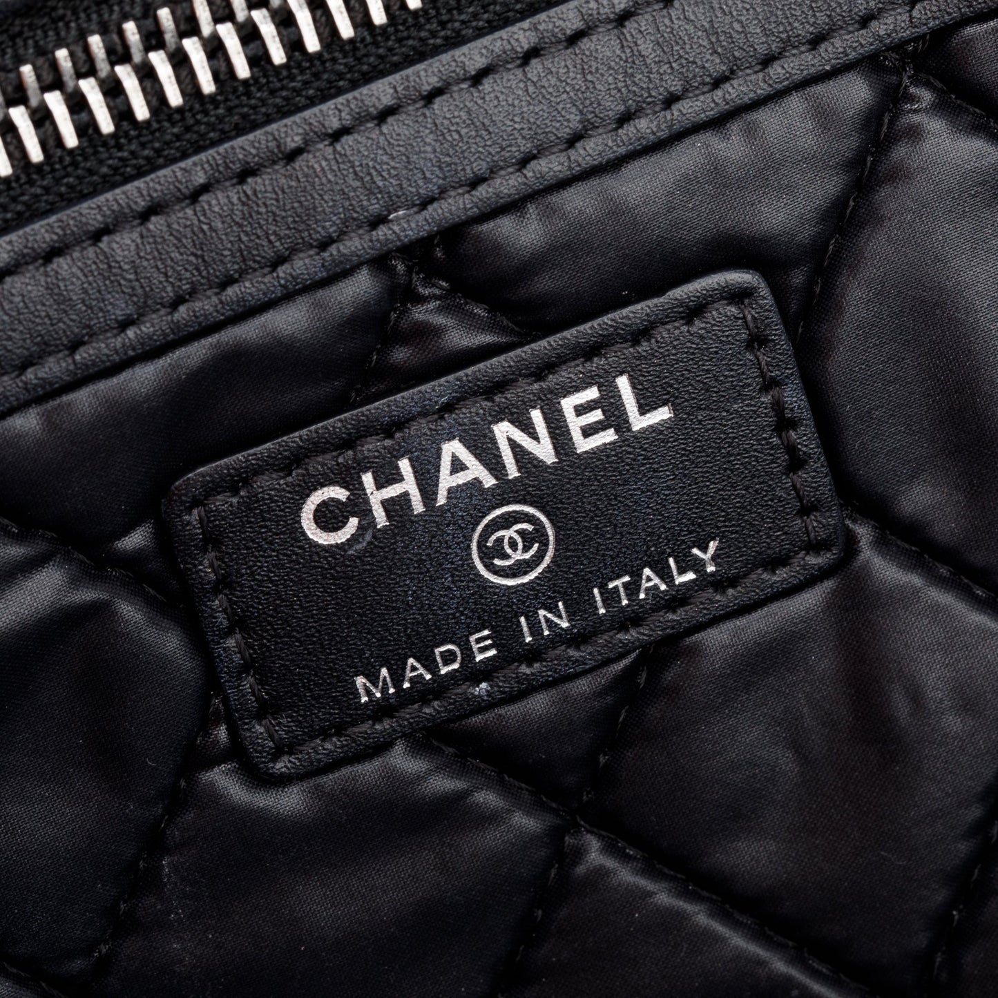 Chanel Black Quilted Patent Leather Laptop Pouch