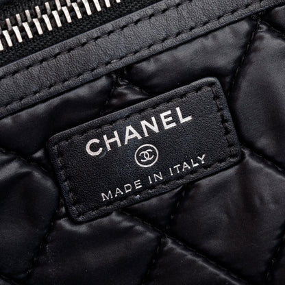 Chanel Black Quilted Patent Leather Laptop Pouch