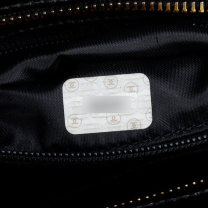 Chanel Black Quilted Patent Leather Mini Tote