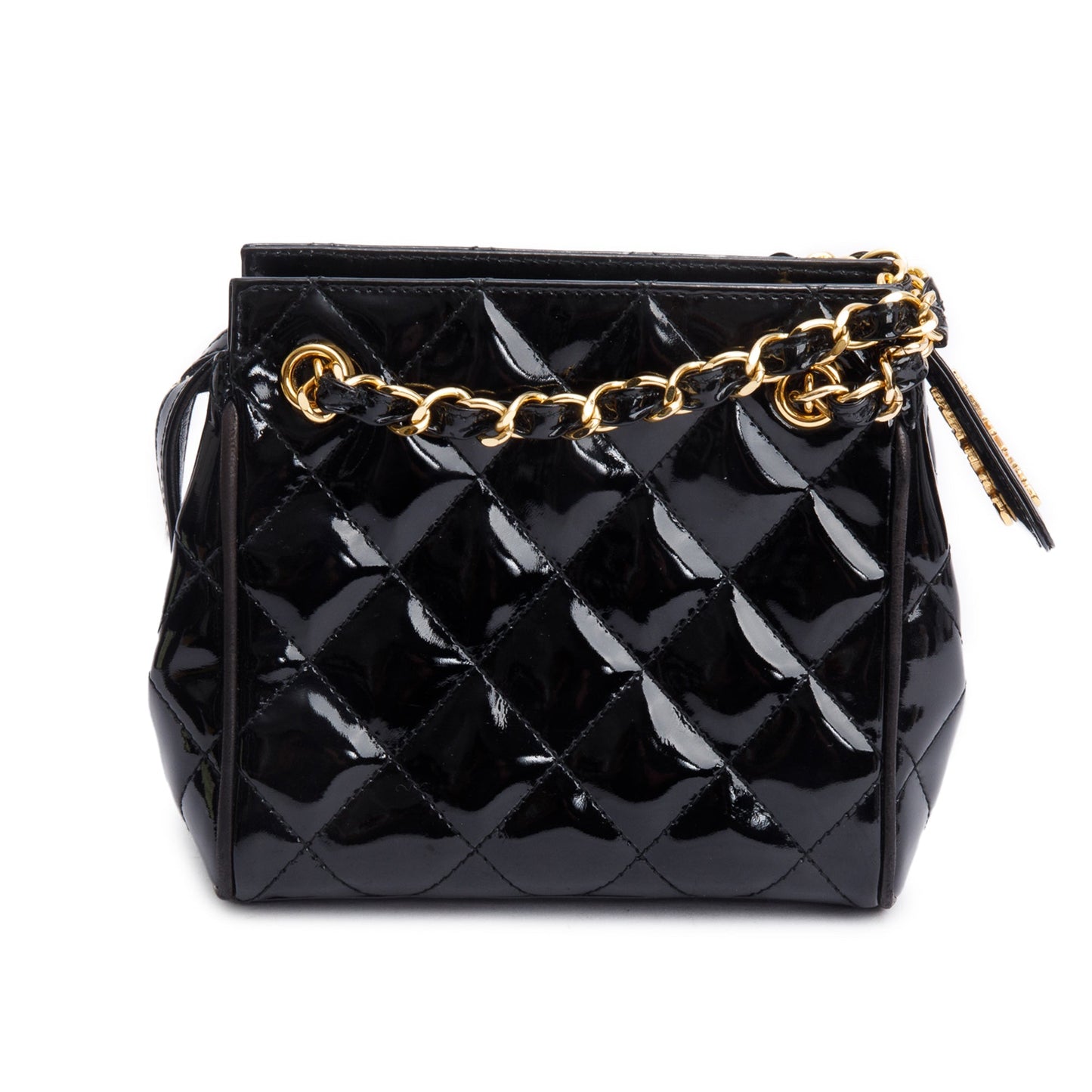 Chanel Black Quilted Patent Leather Mini Tote