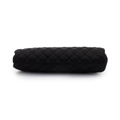 Chanel Black Quilted Satin Timeless Frame Clutch
