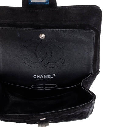 Chanel Black Quilted Suede 2.55 Reissue Mini Square Double Flap Bag