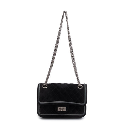 Chanel Black Quilted Suede 2.55 Reissue Mini Square Double Flap Bag