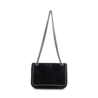 Chanel Black Quilted Suede 2.55 Reissue Mini Square Double Flap Bag