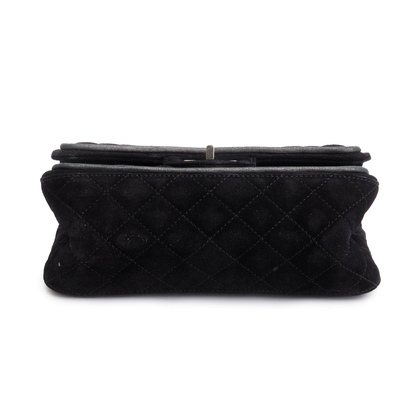 Chanel Black Quilted Suede 2.55 Reissue Mini Square Double Flap Bag
