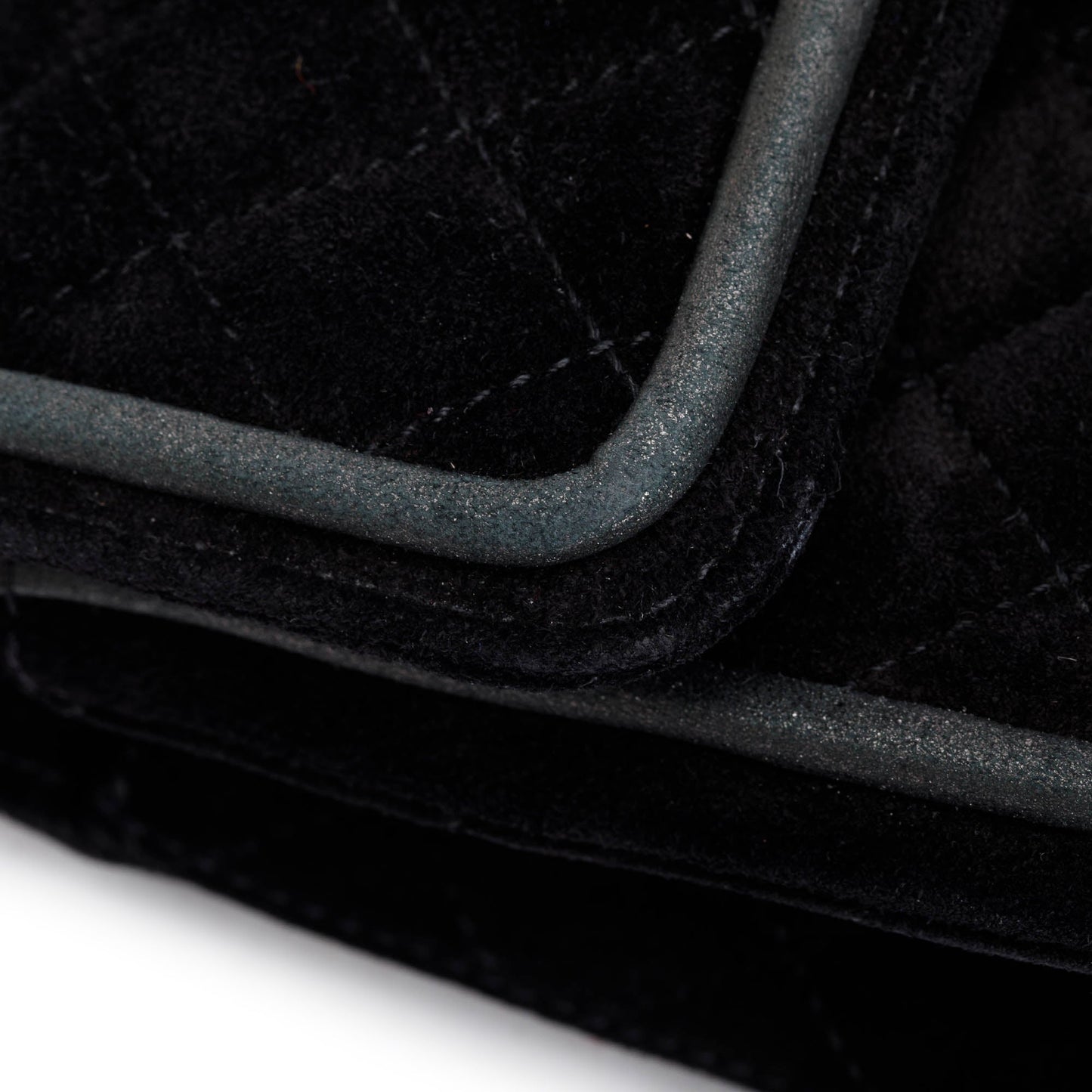 Chanel Black Quilted Suede 2.55 Reissue Mini Square Double Flap Bag