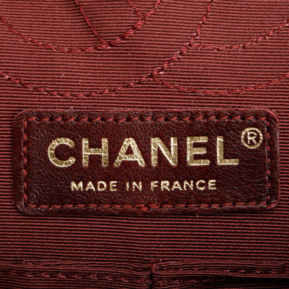 Chanel Black Satin Coco's Croc 2.55 Reissue East/West Double Flap Bag