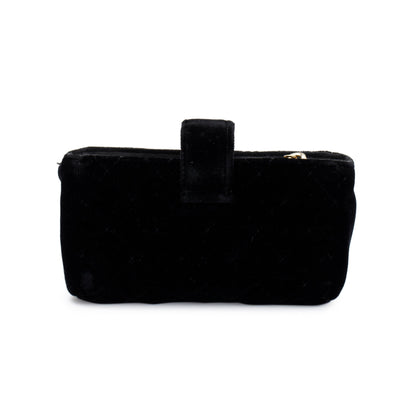 Chanel Black Velvet O-Phone Holder Pouch