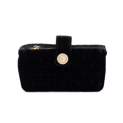 Chanel Black Velvet O-Phone Holder Pouch