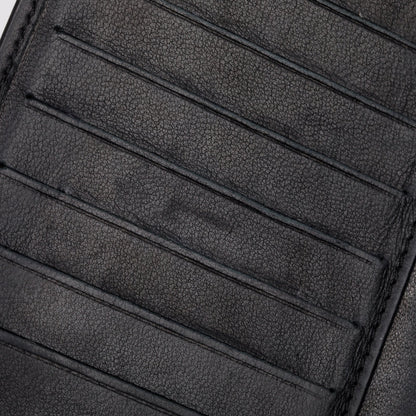 Chanel Black Vertical Quilt Lambskin Leather Interlocking CC Long Bifold Wallet